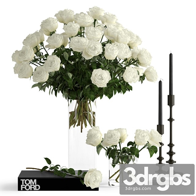Decorative set White roses