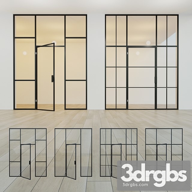 Glass partition. a door. 12