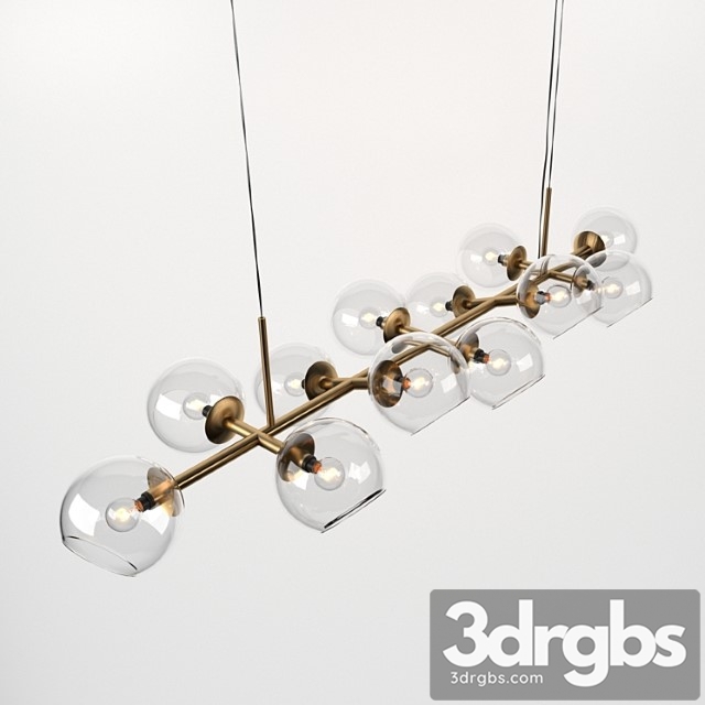 Staggered Glass Chandelier 12 Light