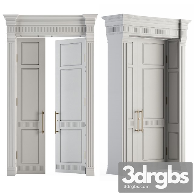 White Wooden Classic Door Set 27