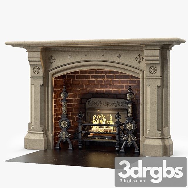 Westland london a large yorkstone gothic style antique fireplace stock no 14223