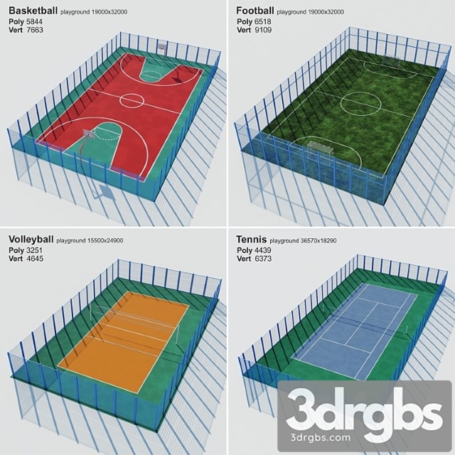 A set of sports fields set sport playground