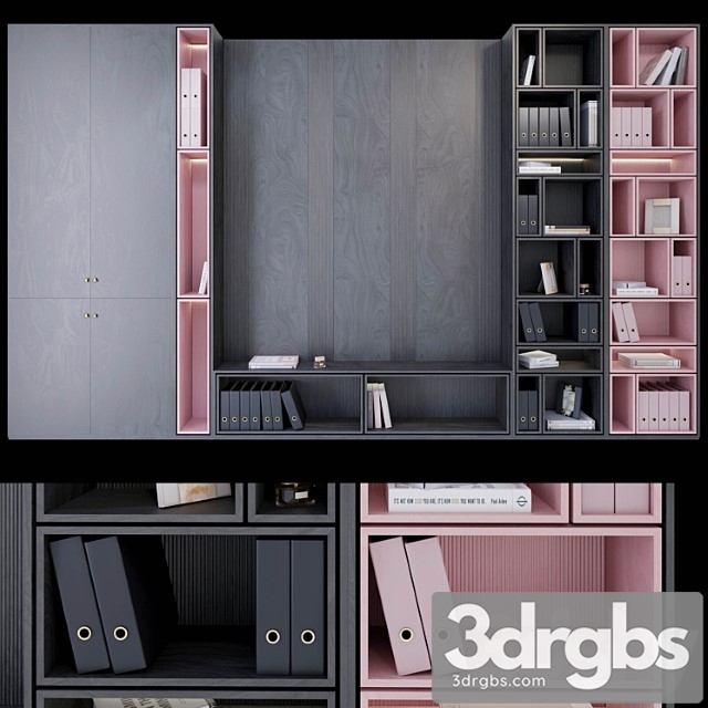 Wardrobe   plywood black and pink