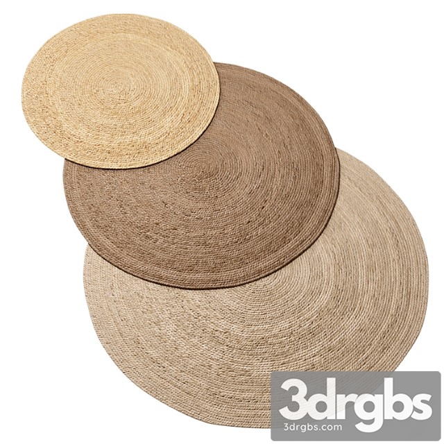 Natural round spiral braided jute rug