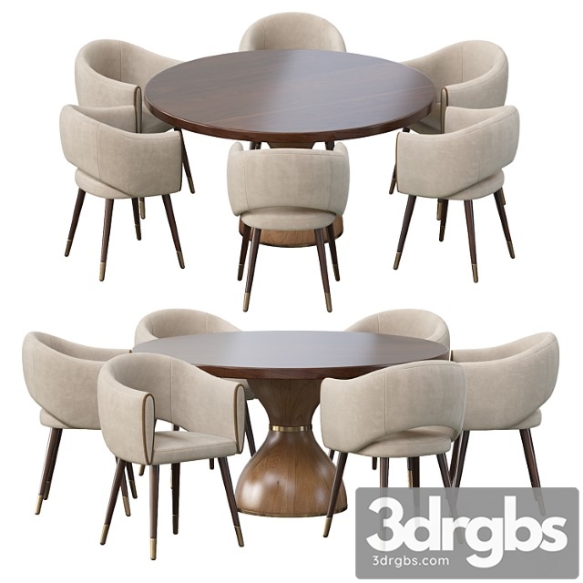 Grace armchair and point reyes botticelli large round dining table 2