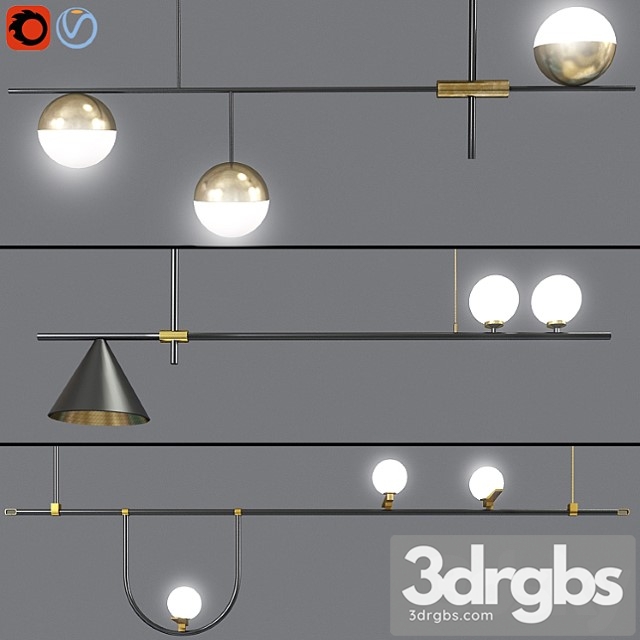 Ceiling suspensions light set 02