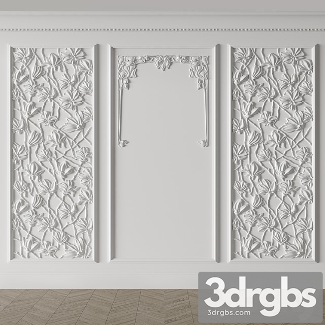 Decorative plaster Modern magnolia panel