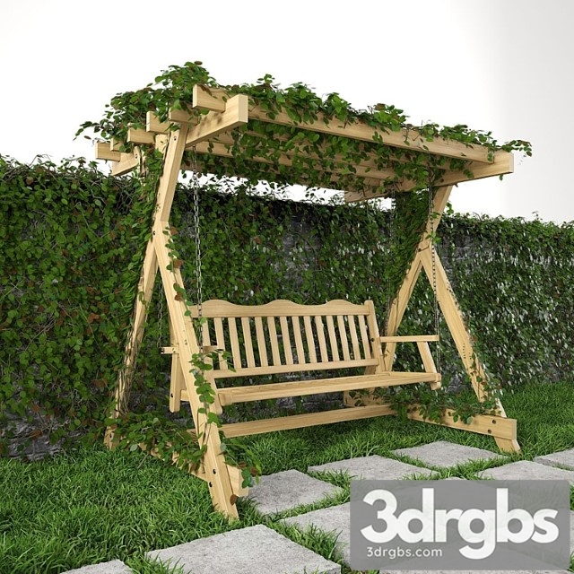 Swing For Garden, Grass and Wall