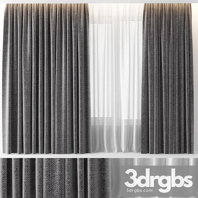 Wool gray curtains