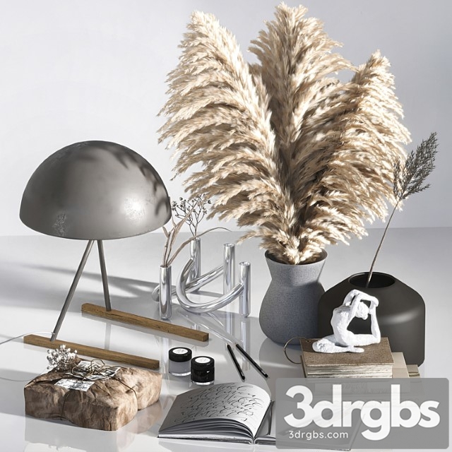 Decorative set 07 with pampas and figurine