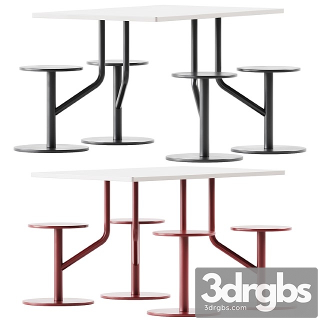 Ambrogio Four Table With Integrated Seats By Belca