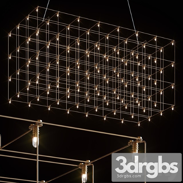 Quasar Universe Square Triple Suspension Lamp 87 5 Cm