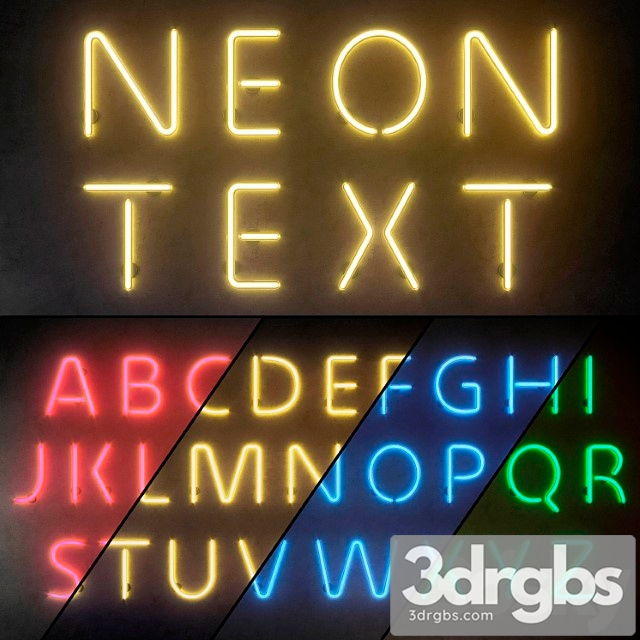 Neon Light modules. set 10. neon alphabet