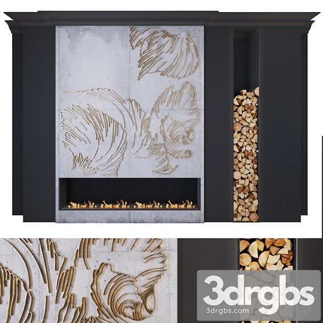 Modern fireplace   petals