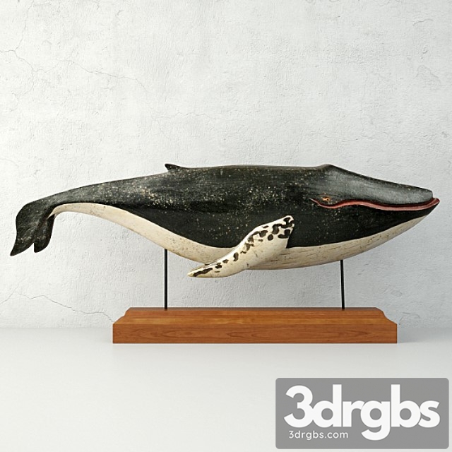 Carved and Painted Wooden Humpback Whale