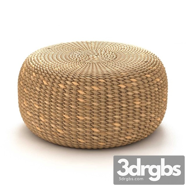 Bazar bizar waterhyacinth pouf round natural fiber pouf 2