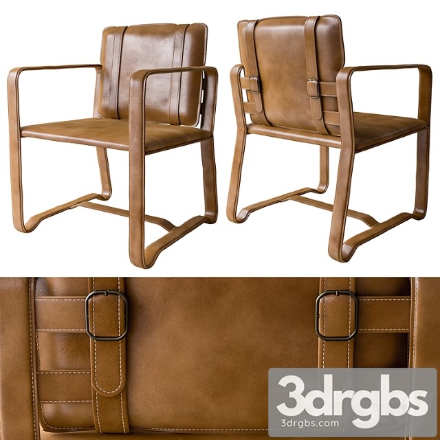 Leather belt camel chair