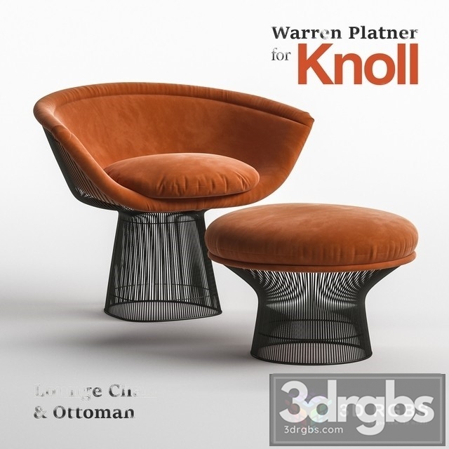 Warren Platner Lounge Armchair Ottoman for Knoll