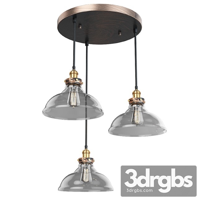 Artcraft 3-light bronze and copper pendant suspension