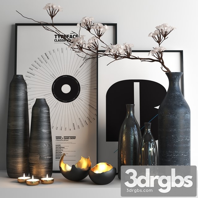 Set527 Black Vases