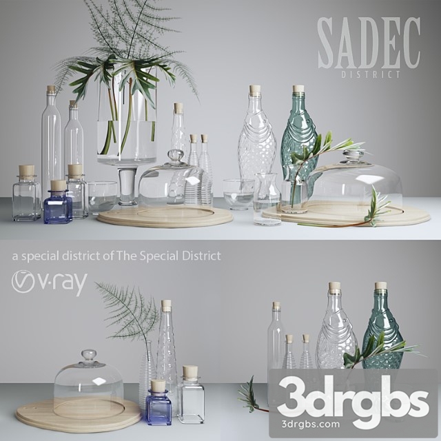 Decorative set Sadec district glassware