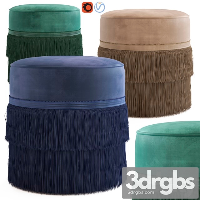 Globewest Kennedy Fringed Ottoman