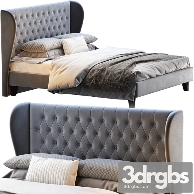 Double Bed Vienso 160 Barhat Gray From Divanru