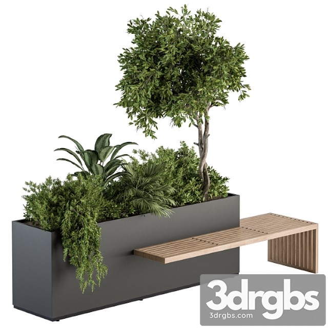 plant box with bench - set 28