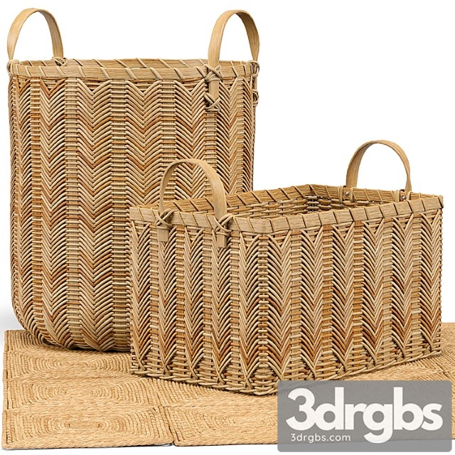 Petaluma basket, seagrass squares rug