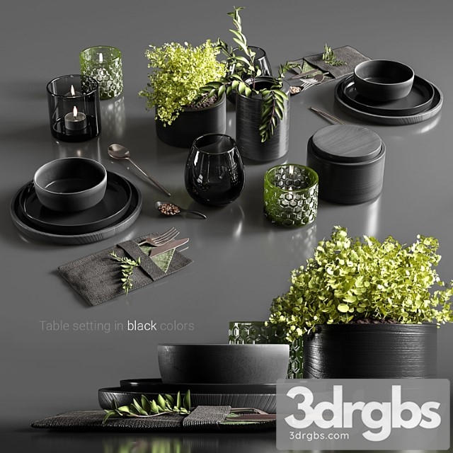 Table Setting In Black Colors 2