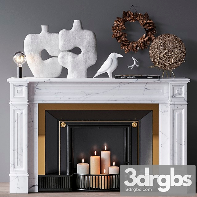 Decorative set with fireplace