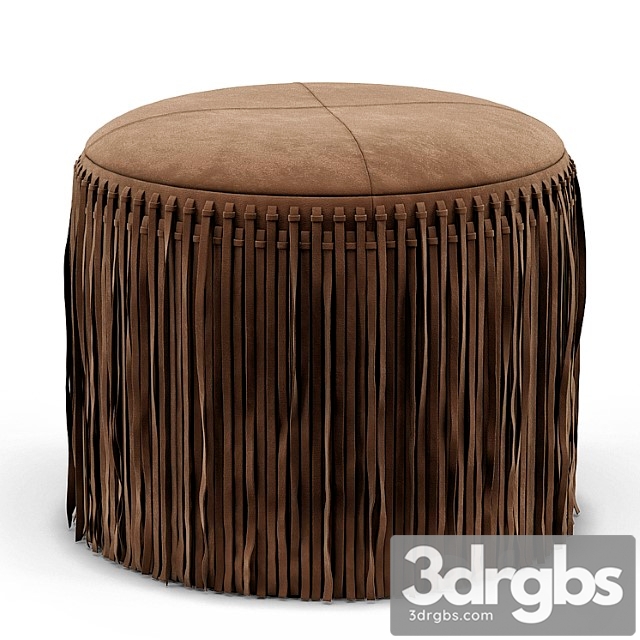 Wisteria suede boho round ottoman