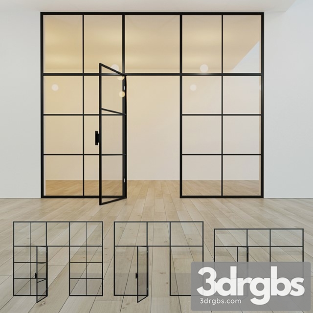 Glass partition. a door. ten