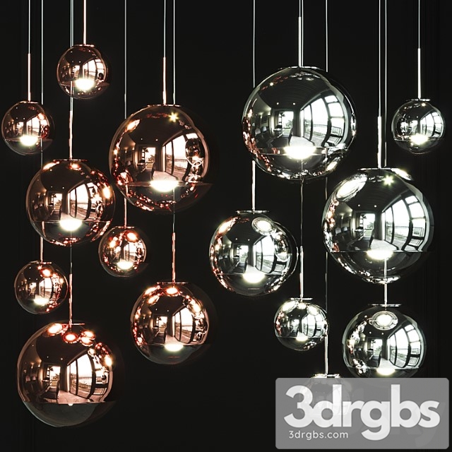 Gruppa Podvesnykh Svetilnikov Tom Dixon Mirror Ball Family Pendant 1