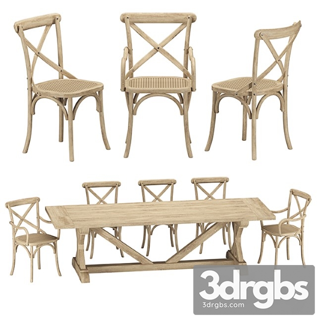 Restoration hardware - madeleine chairs with salvaged table 2