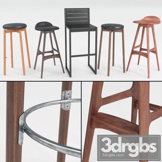 Bar Stool Wooden Set