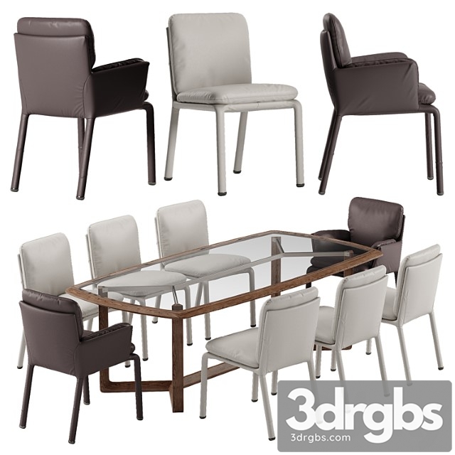 Natuzzi ambra chair amber table set 2