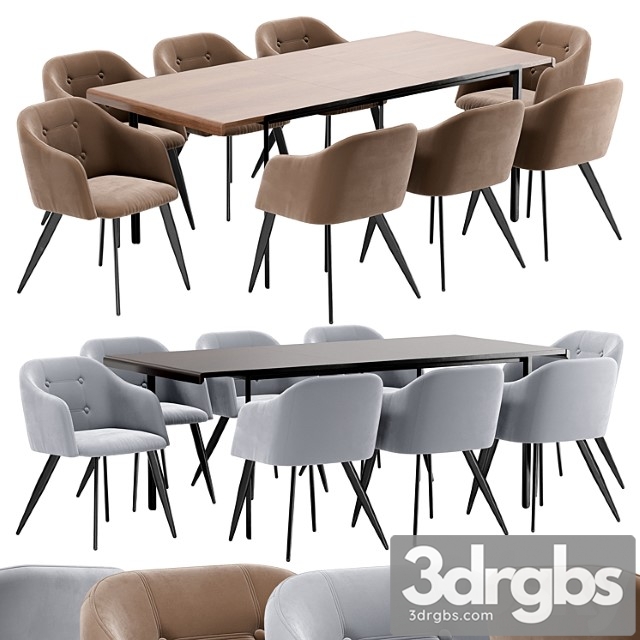 Dc-9505 dining chair and nadyria table