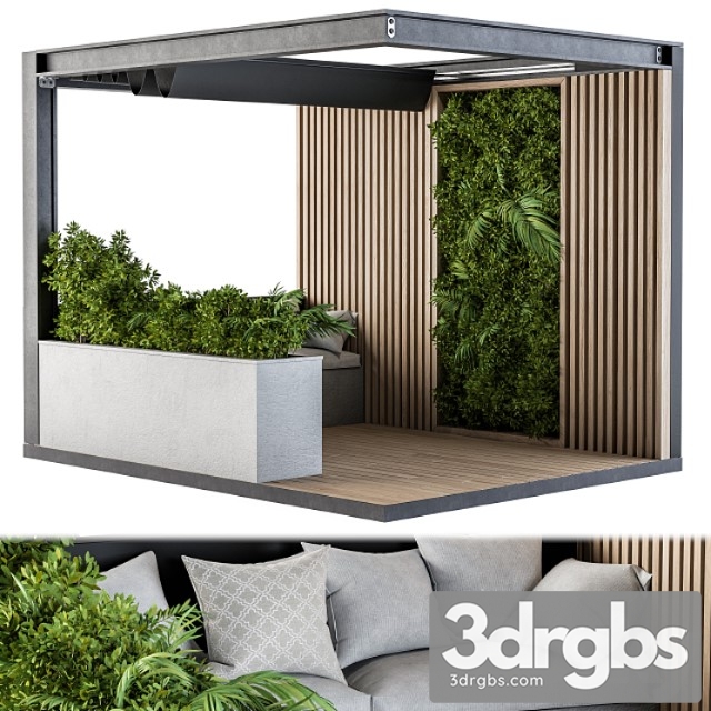 Roof Garden And Landscape Furniture With Pergola 03