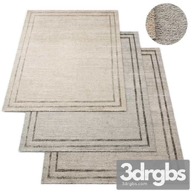 Parallel border hand-knotted rh rug collection