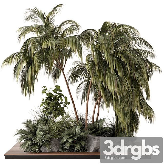 Outdoor garden set bush and tree - garden set 649