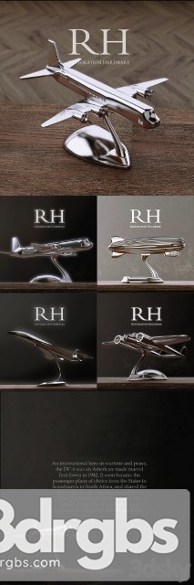 Rh aircrafts decoration set of 4