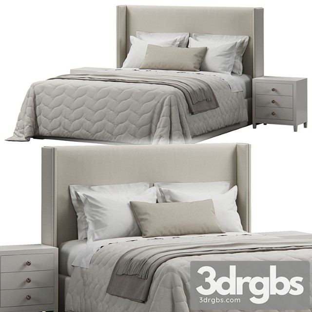 King antwerp upholstered wingback headboard bed