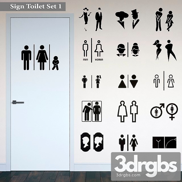 Sign toilet set 1