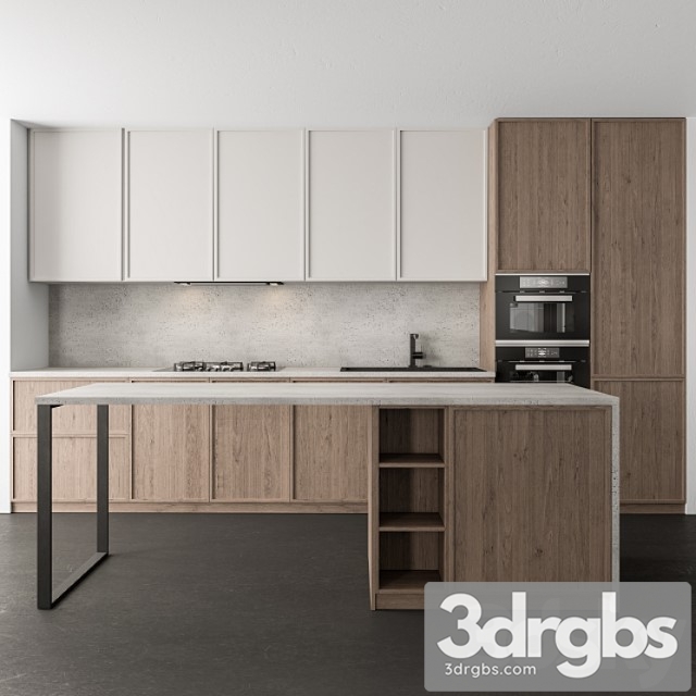 Kitchen modern - white and wood 44