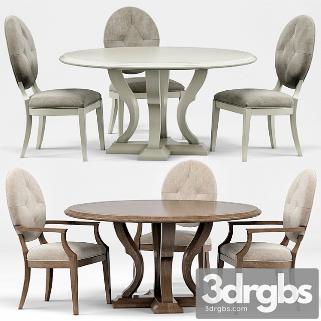 Clarke oval dining chair, michaela round dining table