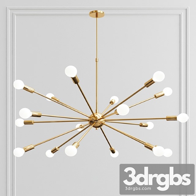 Modern Polished Brass Sputnik Chandelier