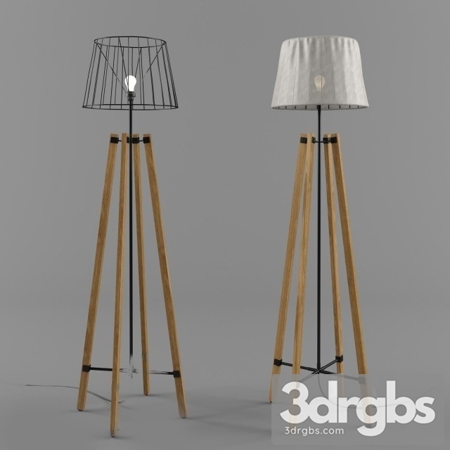 Wood Wire Floor Lamp