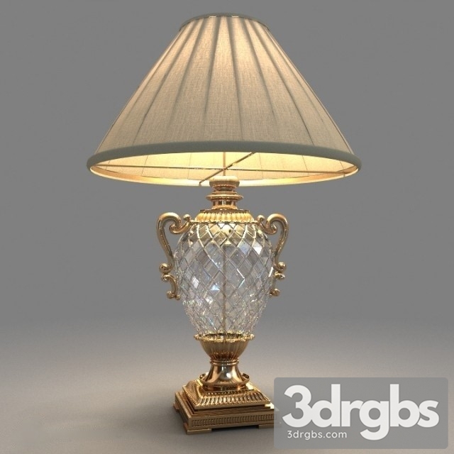 Antique Crystal Chandelier Brass Table Lamp