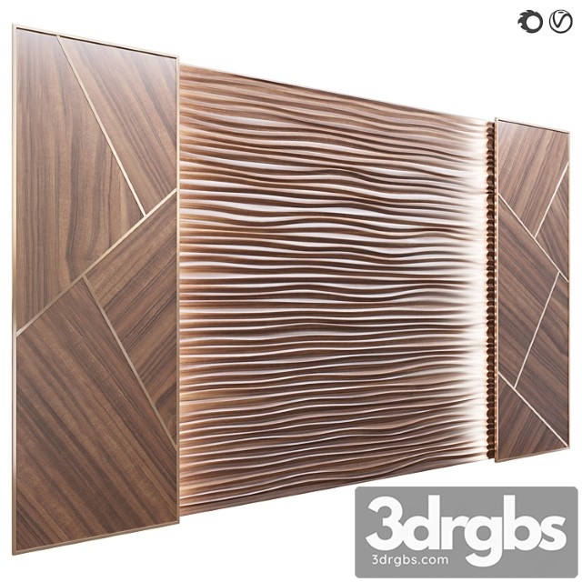 Panel decor wooden waves